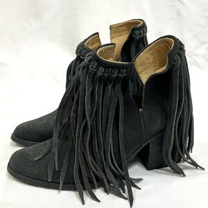 LF Sole Child Charcoal Gray Suede Fringe Ankle Boots Size 6.5